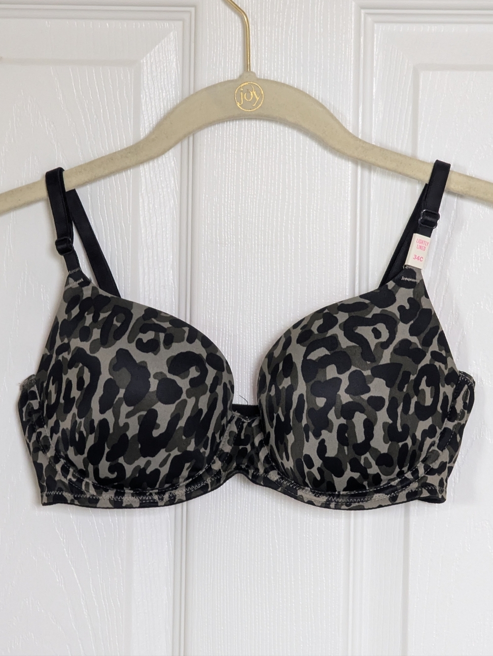 NWT PINK Victoria's Secret Lightly Lined Demi Bra In Black Green Animal Print